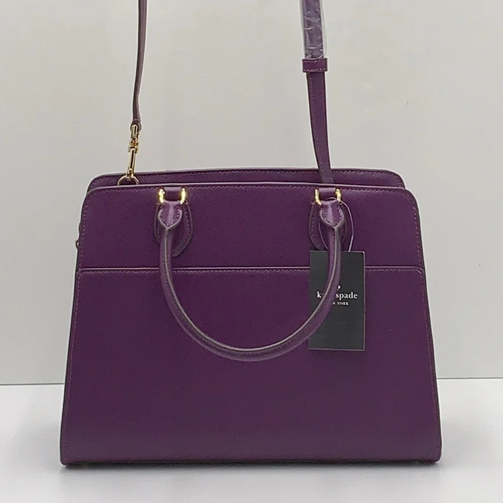 Kate Spade Madison Saffiano Leather Medium Satchel
COLOR:
Ripe Plum 
NWT_5